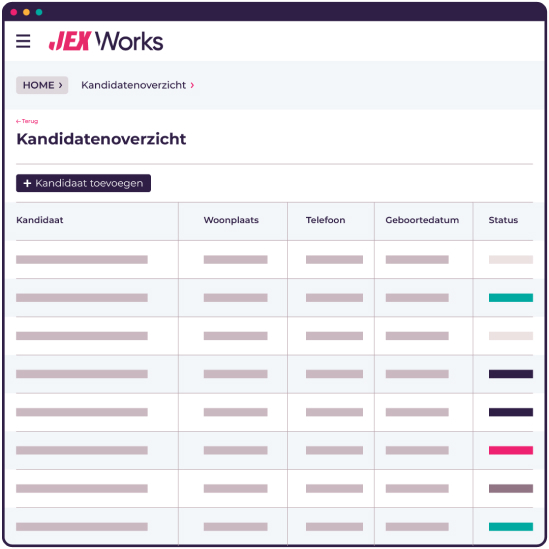 JEXW_software_kandidatenoverzicht