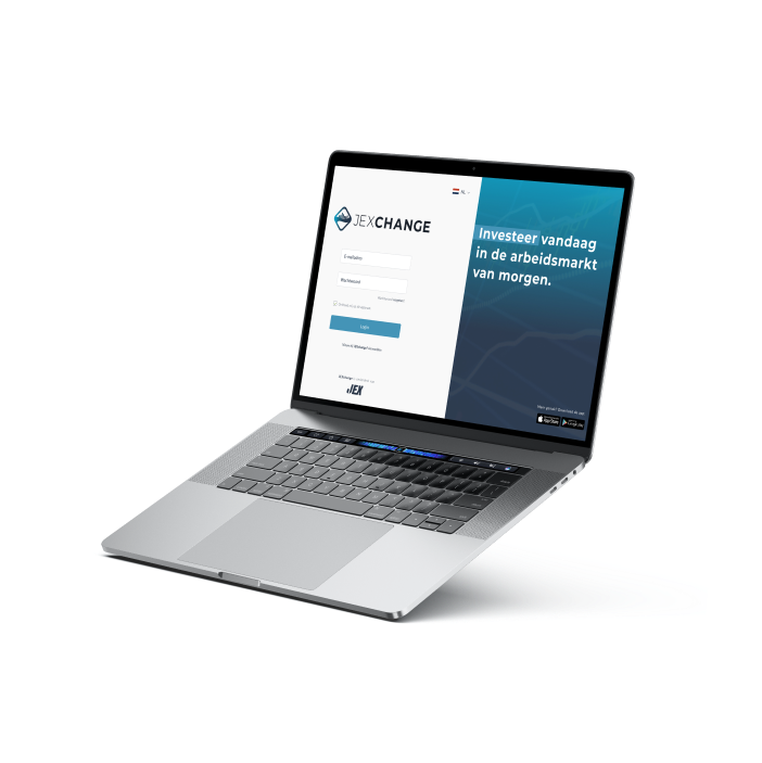 Macbook Pro met JEXchange inlogscherm