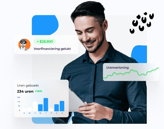 Persoon is onder de indruk van een informatief dashboard